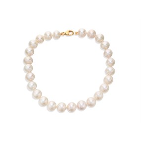 9ct Gold Freshwater Pearl Bracelet - 7.5in - G8338
