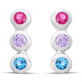 Sif Jakobs Silver Sardinien Tre Piccolo Multi CZ Earrings - J02127