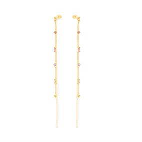 Sif Jakobs Gold Plated Silver Princess Double Chain Drop Earrings - J02132