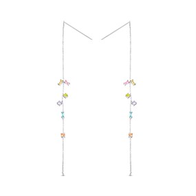Sif Jakobs Silver Princess Chain Pull Through Earrings - J02134