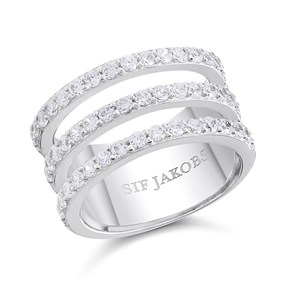 Sif Jakobs Silver Siena Cubic Zirconia Band Ring - J0213