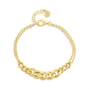 Sif Jakobs Gold Plated Silver Oria Double Chain And Link Chain Bracelet - J02216