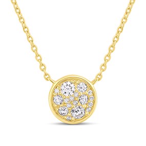 Sif Jakobs Gold Plated Silver Novara CZ Disc Necklace - J02218