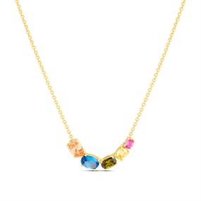 Sif Jakobs Ellisse Clinque Multi Coloured CZ Necklace - J02223
