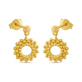 Hot Diamonds Gold Blossom 18ct Gold Plated Drop Earrings - J0304