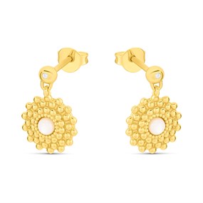 Hot Diamonds Gold Blossom 18ct Gold Plated Mother Of Pearl Earrings - J0305