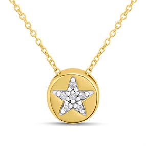 Hot Diamonds Gold 18ct Gold Plated White Topaz Star Necklace - J0318