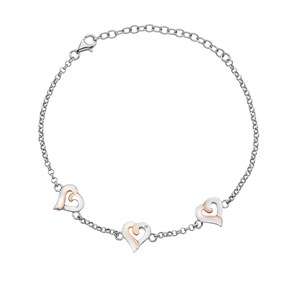 Hot Diamonds DL572 Silver And Rose Gold Plated Elegant Bracelet - J0402