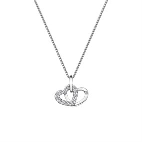 Hot Diamonds DP682 Silver White Topaz Heart Necklace - J0406