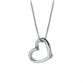 Hot Diamonds DP214 Just Add Love Silver Diamond Heart Necklace - J0409