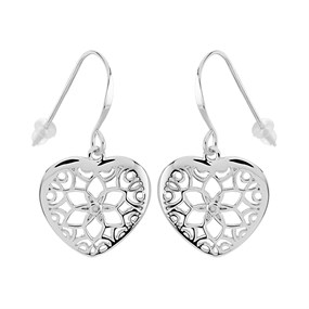 Hot Diamonds DE281 Silver Levanter Heart Hook Wire Earrings - J0415