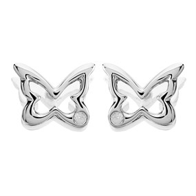 Hot Diamonds DE332 Silver Butterfly Stud Earrings - J0417
