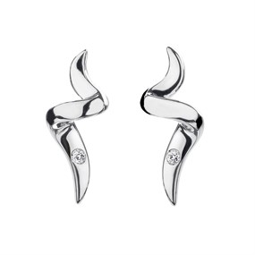 Hot Diamonds DE488 Silver Diamond Twist Stud Earrings - J0437
