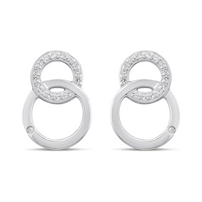 Hot Diamonds Silver Striking Interlocking Earrings - J0463