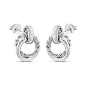 Hot Diamonds Silver Willow Rope Earrings - J0465