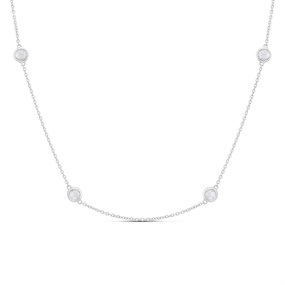 Hot Diamonds Silver Tender White Topaz Necklace - 60cm - J0467