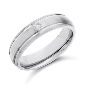Titanium 6mm Diamond Ring - J1003