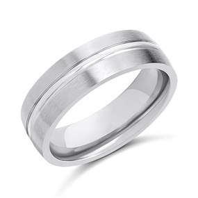 Cobalt Horizontal Line 7mm Band Ring - J1201