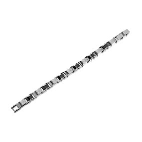 Stainless Steel And Ceramic Bracelet - 8.25in - J1806