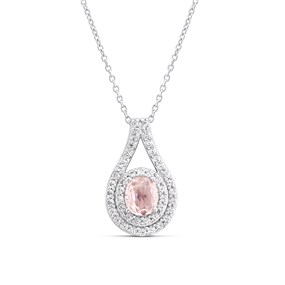 Diamonfire Teardrop Pink Zirconia Pendant P5281 - J3158
