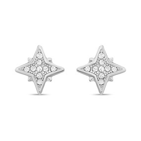 Guess UBE03331RH Silver Tone Star Earrings - J42280