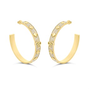 Guess UBE03280YG 4G Forever Pave Hoop Earrings - J42324