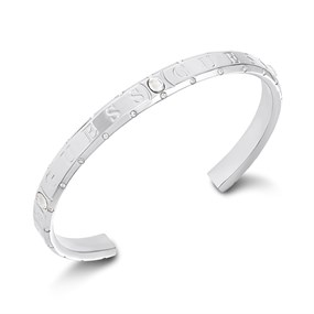 GUESS JUBB03115JWRHL Silver Tone Crystal Bangle - J42358