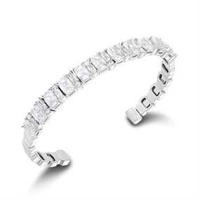 GUESS JUBB05352JWRHS Silver Tone Crystal Bangle - J42366