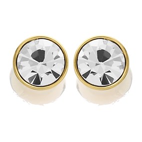 GUESS UBE02159YG Gold Tone Crystal Stud Earrings - J42439