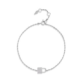 Fossil JFS00625040 Silver Lock Chain Bracelet - J49396
