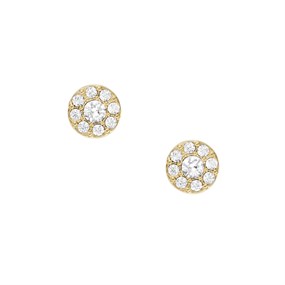 Fossil JF04375710 Stainless Steel Yellow Tone CZ Stud Earrings - J49438