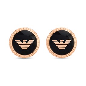 Emporio Armani EGS2534221 Rose Tone Logo Earrings - J6917