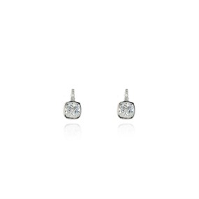 Cachet London Silver Tone Cushion Earrings - J74154