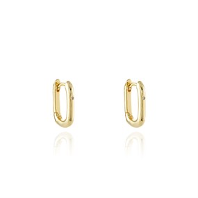 Cachet London Gold Tone Oval Hoop Earrings - J74155