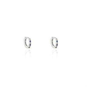 Cachet London Silver Tone Blue/White Claw Huggie Earrings - J74163
