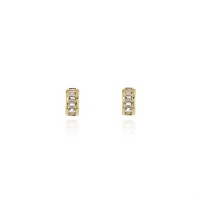 Cachet London Gold Tone Baguette Hoop Earrings - J74171