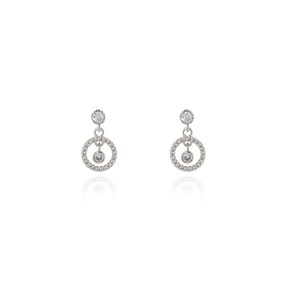 Cachet London Silver Tone Open Circle Drop Earrings - J74175