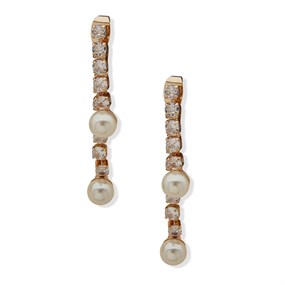 Anne Klein Gold Tone Crystal Drop Earrings - J78348