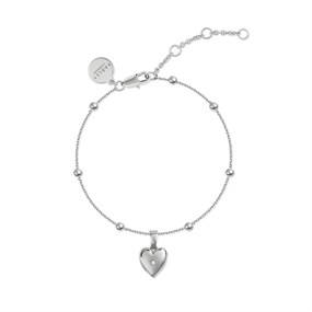 Radley RYJ3393S Silver Plated Heart Charm Station Chain Bracelet - J81157