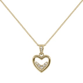 Radley RYJ2506S 18ct Gold Plated Stone Set Open Heart Necklace - J81161