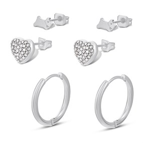 Radley RYJ1585S Silver Tone Studs And Huggie Triple Set - J81169