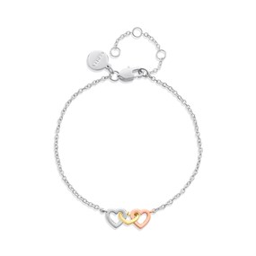Radley RYJ3655S Gold Plated Silver Tone Rose Tone Triple Heart Bracelet - J81172
