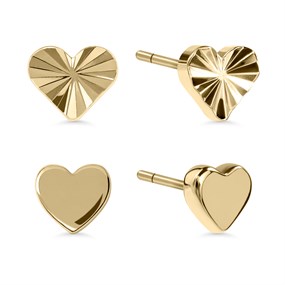 Radley RYJ1584S 18ct Gold Plated Two Pair Heart Stud Earring Set - J81177