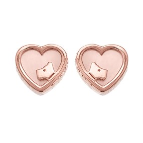 Radley RYJ1066 Rose Plated Silver Heart Stud Earrings - J8132