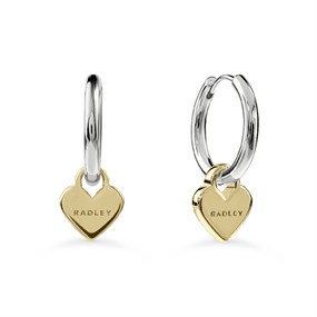 Radley RYJ1575S 18ct Gold Plated And Silver Tone Hoop Heart Earrings - J81932