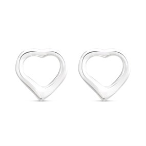 Little Star Silver Open Heart Children's Stud Earrings - J83140