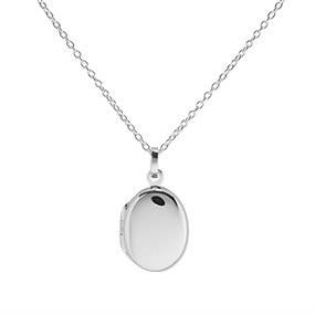Little Star Silver Oval Children's Locket - J83155