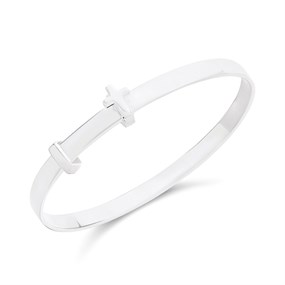 Little Star Silver Cross Bangle - J83167