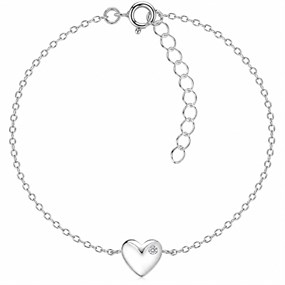 Little Star Silver Lab Grown Diamond Heart Bracelet - J83176
