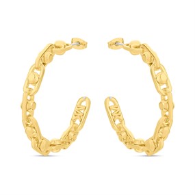 Michael Kors MKJ8358710 Gold Tone Link Chain Hoops - J94168